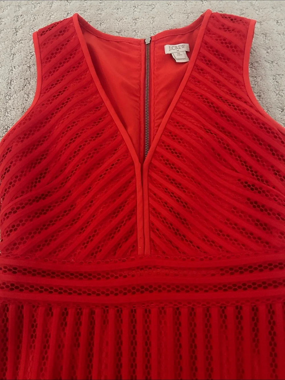 J. Crew Red Sleeveless V-Neck Fit-and-Flare Mini Dress - Picture 5 of 5